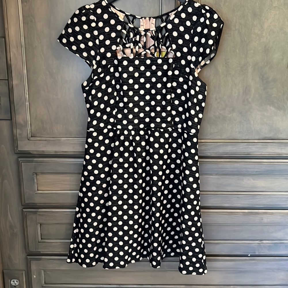 Maeve polka dot fit and flare dress